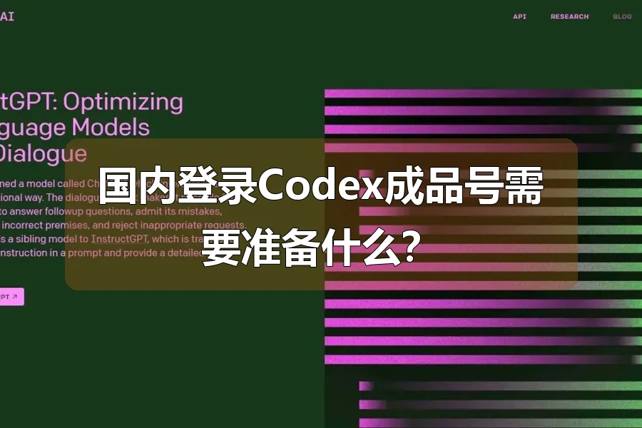 国内登录Codex成品号需要准备什么？